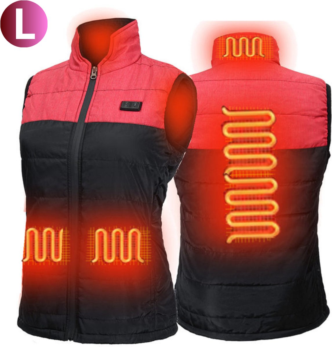 Bovista Verwarmde Bodywarmer Heated Vest Elektrische Bodywarmer Waterdichte Rits Oplaadbaar Unisex Roze