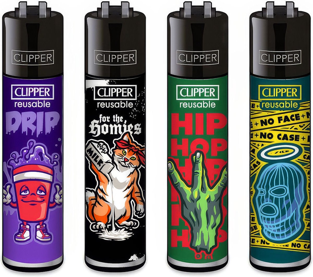Goedkoopste Clipper Classic Large Aanstekers Hip Hop Slogan 1 (4 Stuks