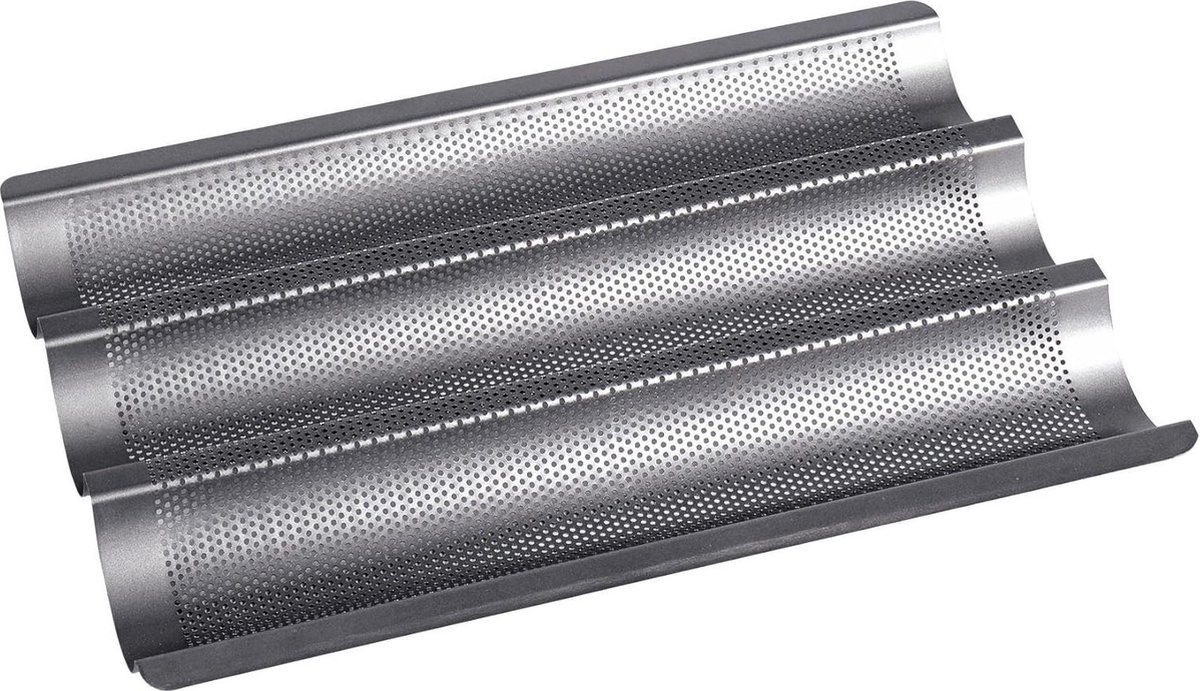 3-voudige baguette bakvorm 295 cm geperforeerd anti-aanbak