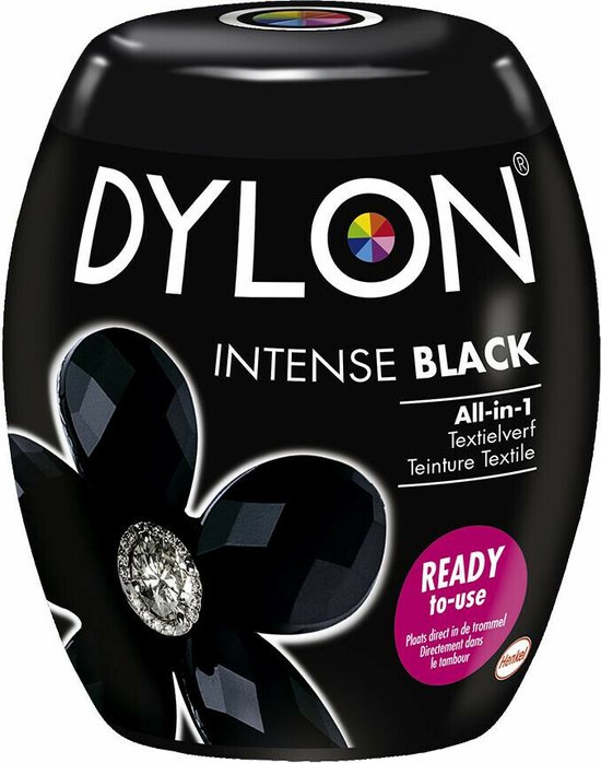 Foto: 3x dylon textielverf intense black 350 gr