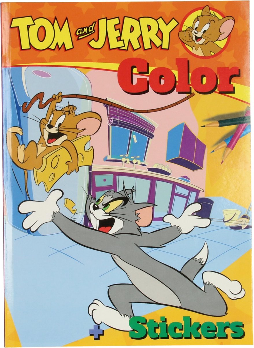 Boek specials nederland bv Bros Color Kleurboek Tom & Jerry met Stickers