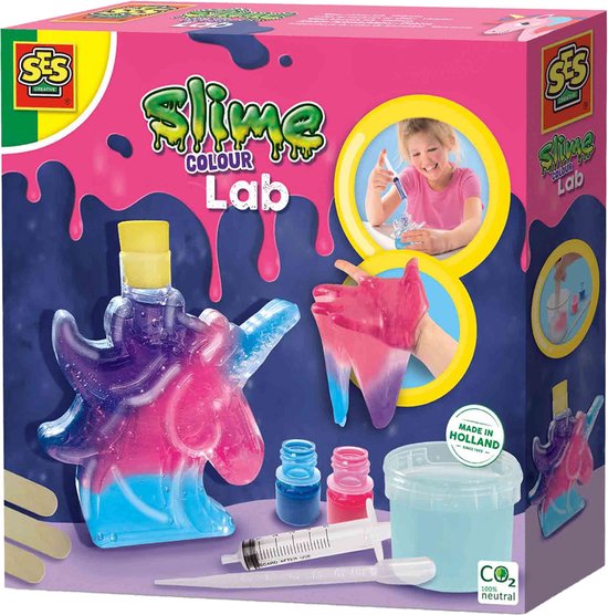 Foto: Ses slime kleuren lab slijm maken unicorn meng je eigen kleuren slijm goed uitwasbaar stem set unicorn knutselen