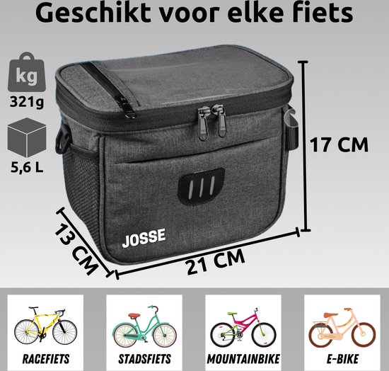 Josse Stuurtas Fiets Afneembaar - Waterdicht - Schoudertas - Fietstas stuur - Inclusief Zadelhoes — afbeelding 2