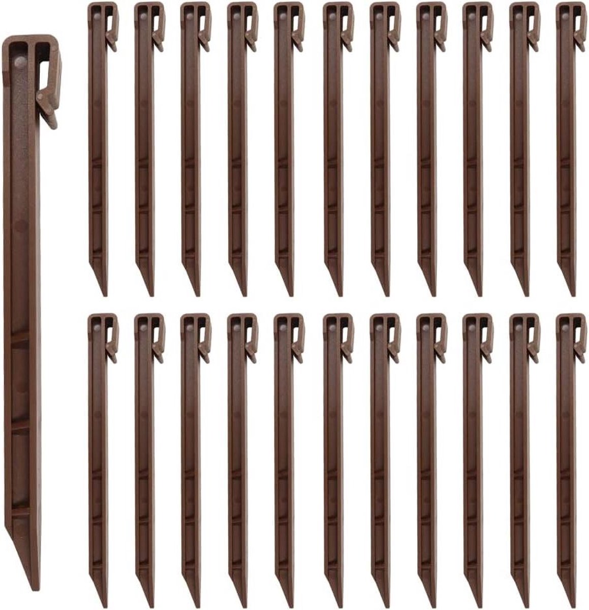 30 stuks bruine plastic grondspaken landschap rand spikes - zware tuininzetten
