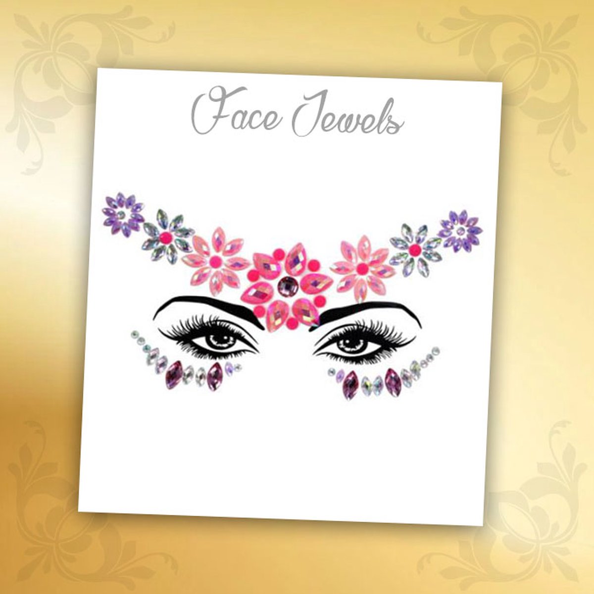 Glitter Face Jewels Diamant - Festival Zilver Glitters - Steentjes Strass met Plaklaag - Plak Diamantjes voor Lichaam en Gezicht - Rhinestone Diamonds Gems Euphoria - Versiering Make-up