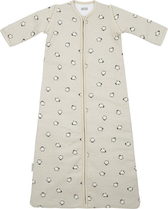 Meyco Baby Penguin Baby Slaapzak Met Afritsbare Mouwen - Soft Sand - 60cm - 2.5 TOG