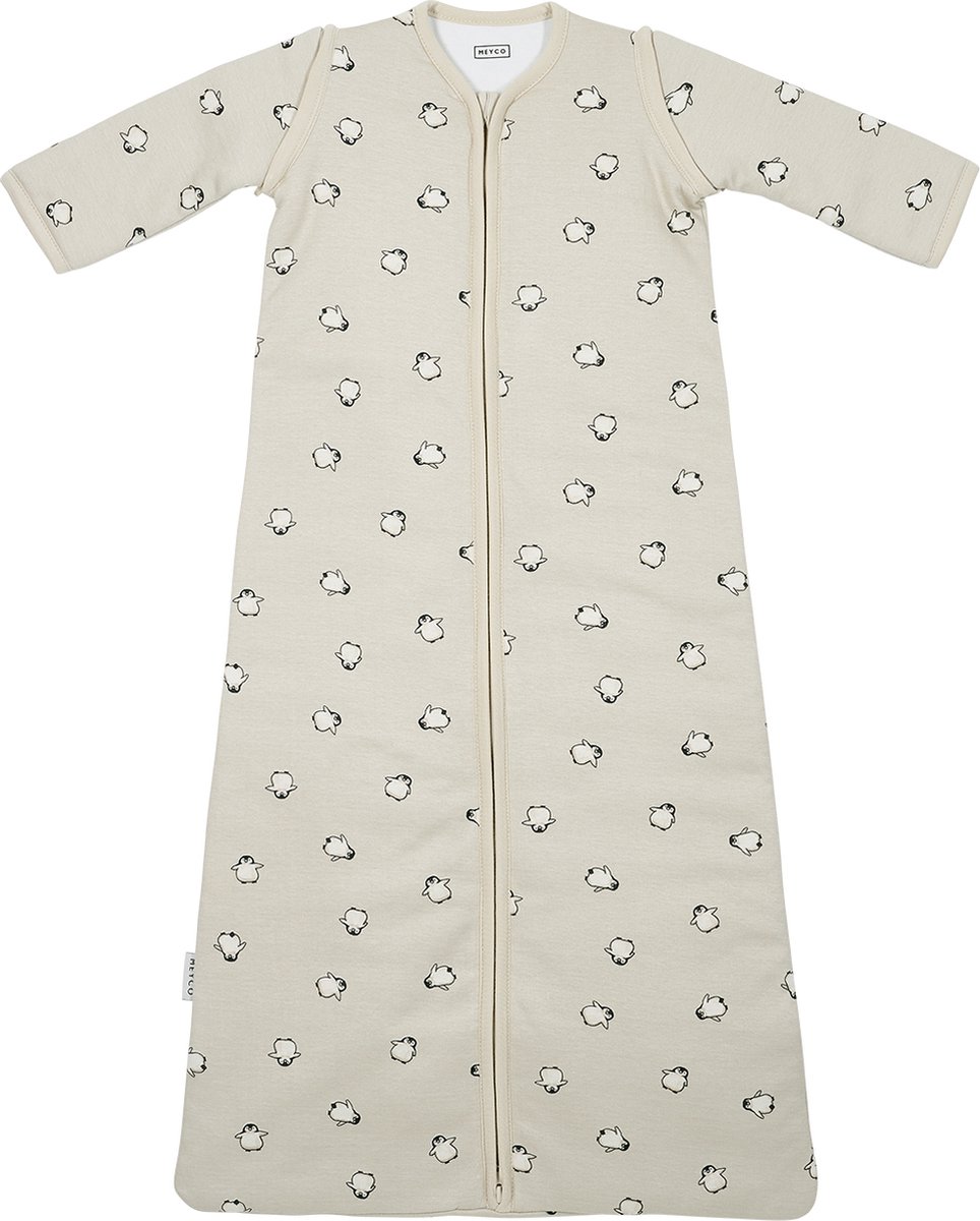 Meyco Baby Penguin slaapzak met afritsbare mouwen