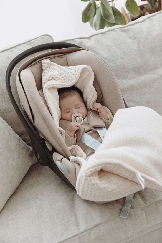 Meyco Baby Wafel Teddy voetenzak - nature - 40x82cm — afbeelding 4