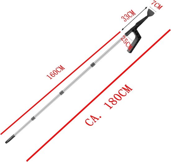 2-in-1 dakgootreiniger, 320 cm, telescopische dakgootreiniger met 2-in-1 dakgootreiniger, 320 cm, telescopische dakgootreiniger met