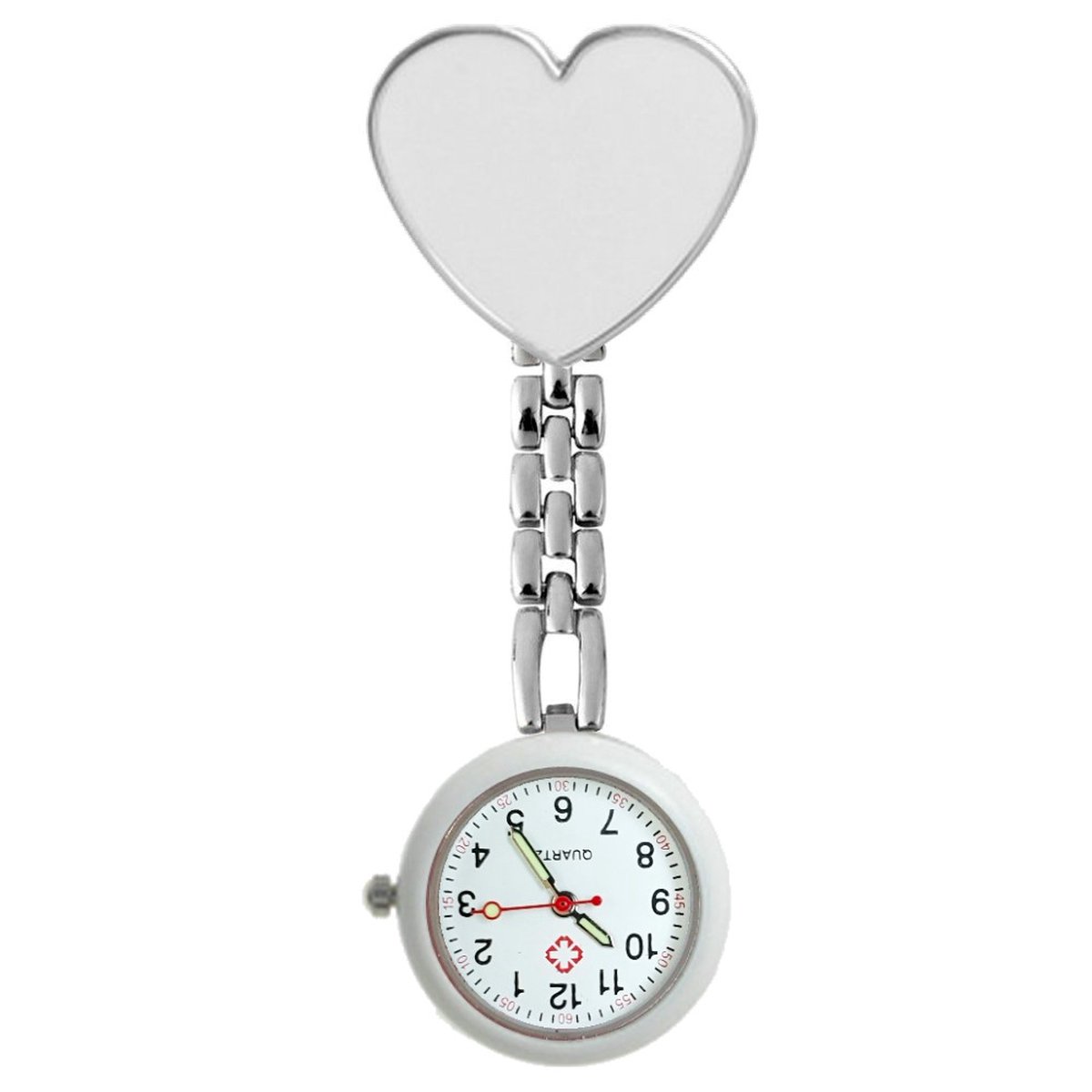 Fako® - Verpleegstershorloge - Zusterhorloge - Verpleegster Horloge - Hart - Wit