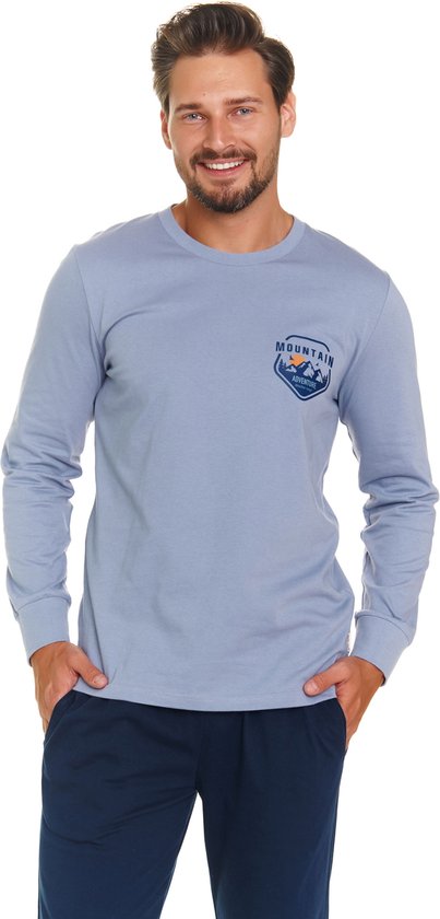 Doctor Nap Hommes Pyjamas Hiver Manches Longues Pantalon Long Montagne Blue PMB.7139 XXL