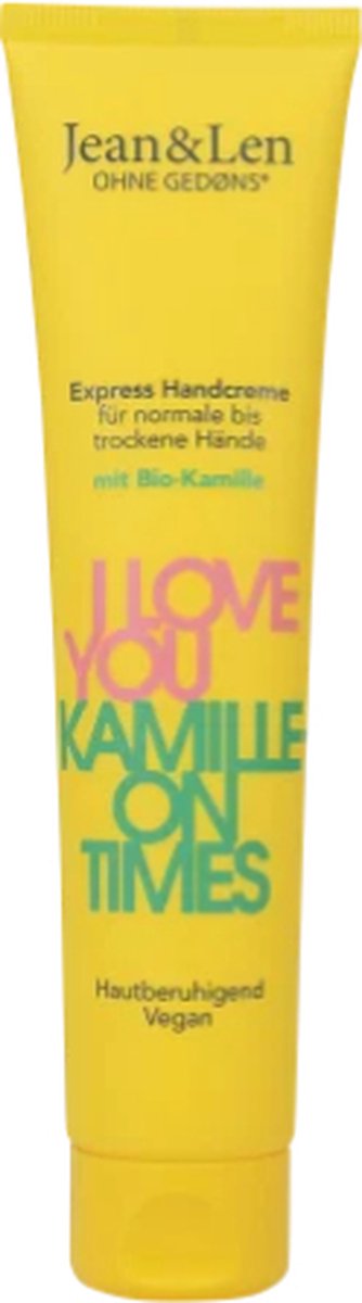 Jean & Len Handcrème Kamillion Times - 75 ml | Intensive Handcrème met Bio Kamille - Vegan Handcrème - Parabenenvrij - Kamillegeur