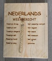 WANDBORD HOUT NEDERLANDS WEERBERICHT