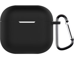 Telestore - hoesje geschikt voor AirPods 4 soft case cover - zwart - TPU hoesje Beschermhoes - AirPods 4 Cover - AirPods 4 hoesje - Geschikt voor Apple Airpods 4 - gel hoesje met sleutelhanger