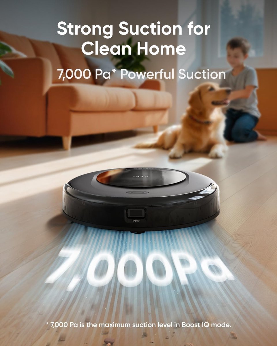 eufy Clean Omni C20 Robotstofzuiger met reinigingsstation - Robot Vacuum - 7.000 Pa Zuigkracht, Ronddraaiende Dweilpads, Met Objectdetectie, 8,5 cm Ultraplat Design, Zwart — afbeelding 4