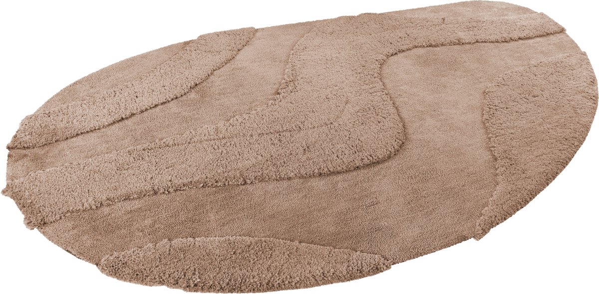 Lalee Milano Recycled Vloerkleed organische vorm organic hoog laag 3d Hoogpolig scandinavisch shaggy super zacht effen karpet 200x290 cm beige
