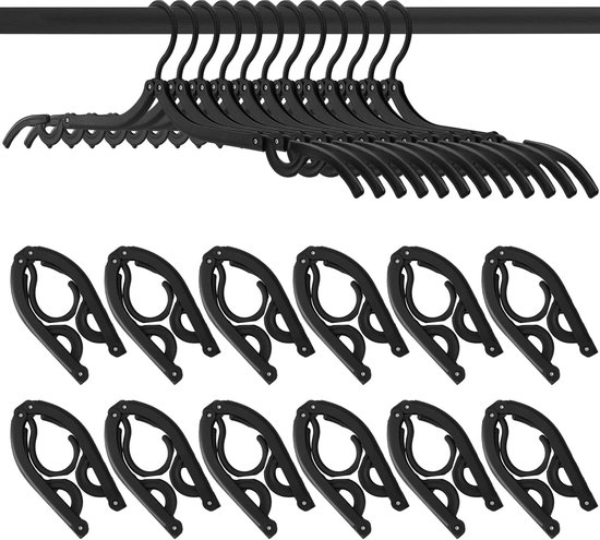 Opvouwbare reis kledinghanger, 8 stuks, draagbaar wasrek, 360