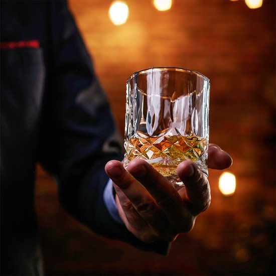 Whisiskey® Classic Whisky Verres - 4 verres Tumbler - Verre de whisky Set - Verres à Verres à eau - Verres à boire - 345 ml en Glas