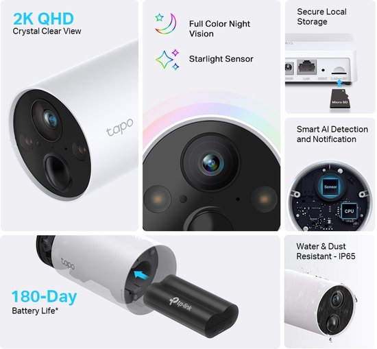 TP-Link Tapo C420S1 - Beveiligingscamera voor binnen & buiten - 2K Ultra HD - IP-camera - 1-Pack van TP-Link — afbeelding 3