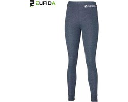 Elfida - Thermobroek Dames - Thermokleding - Thermo Legging Antraciet - Thermo Ondergoed Dames - Maat M