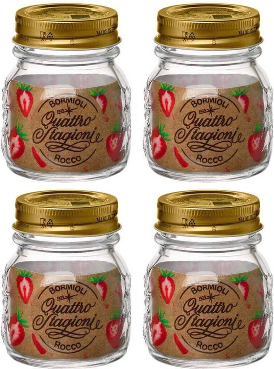 Bormioli Rocco Weckpotten Quattro Stagioni - ø 8.5 cm / 250 ml - 4 stuks