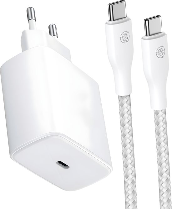 USB C Snellader - USB C Oplader - Snellader 45W - Super Snel Laden geschikt voor Samsung - USB C Adapter met Oplaadkabel 1 Meter