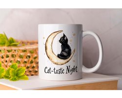 Mok Happy Cat tastic Night - Cats - Gift - Cadeau - CatLovers - Meow - KittyLove - Katten - Kattenliefhebbers - Katjesliefde - Prrrfect