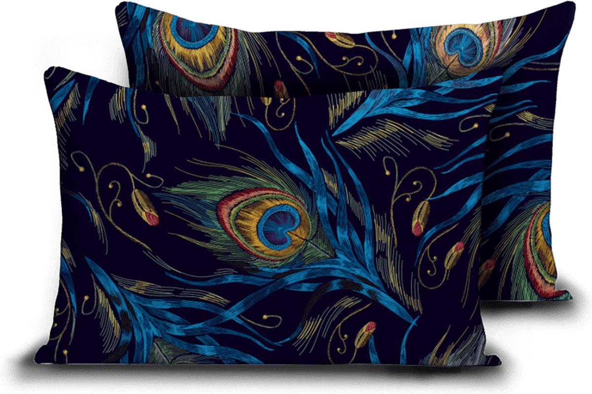 Zelesta Everyday Design Kussenslopen Peacock Feathers - Kussenslopen 60 x 70 set van 2