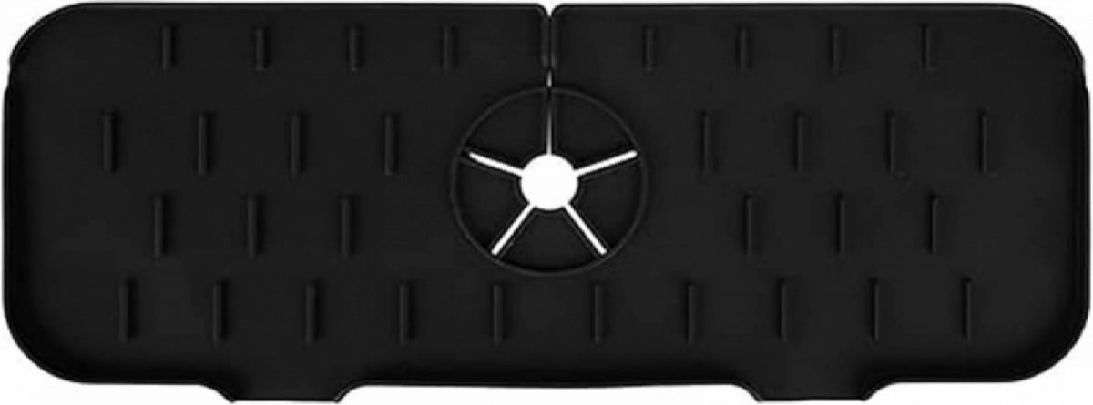 Goedkoopste Spatbeschermer van de keukenkraan - Siliconen Spatbeschermer van de kraan - Zwart - Spatbeschermer van de achterdrainpad van de kraan - Kraanhendels - Lekbak - Drainagepad - Keuken gadgets Aanrechtblad Spoelbak Accessoires