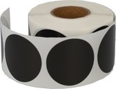 500 Etiketten Rond Zwart Stickers 35 mm op Rol - Label Blanco Stickers Gekleurd - Sluitzegel - Verhuizen - Dappaz