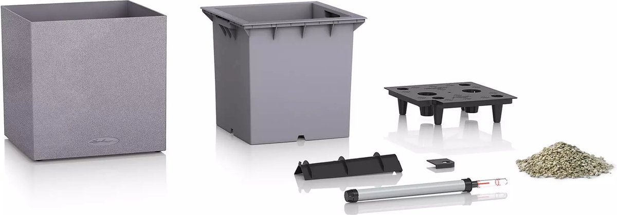 Lechuza Canto Stone 30 low - planter - with removable inner pot