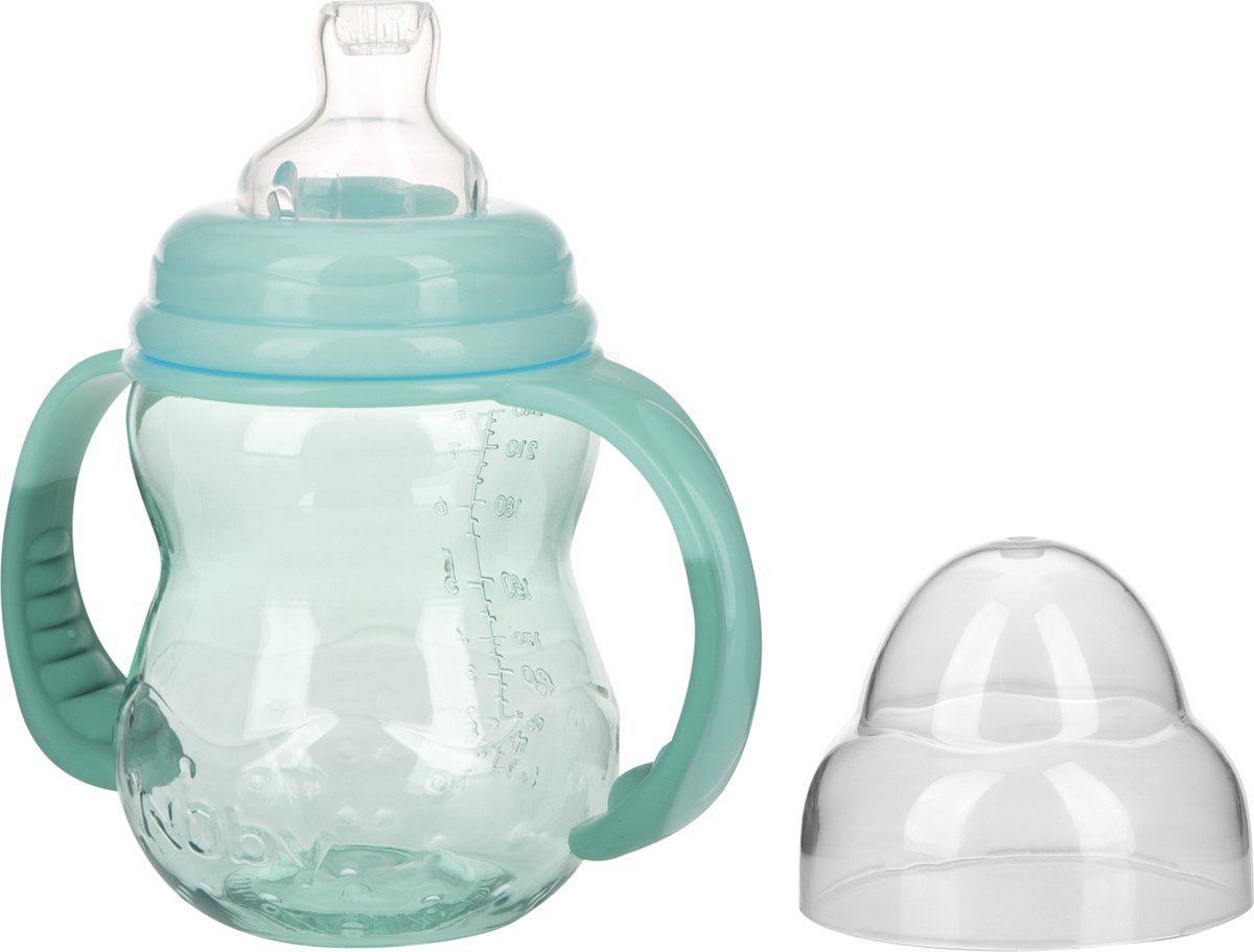 Goedkoopste Nûby Oefenbeker Brede Hals Met Tuit Tritan Aqua 240ml 6mnd