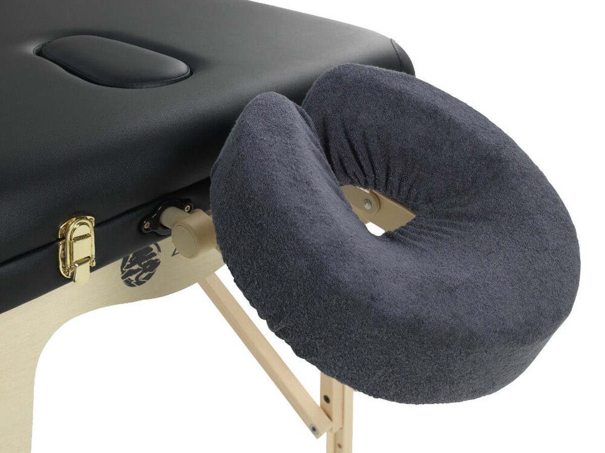 Goedkoopste 2 Pack - ZenGrowth® Badstof Hoofdsteunhoesje – Grijs – 280 gram/m2 dikte – Massagetafel – Elastisch – Past om elke hoofdsteun – Hygiënisch