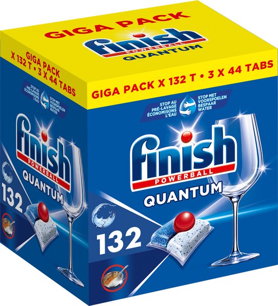 Finish Quantum All in One Regular Vaatwastabletten - 132 Stuks - halfjaarbox