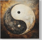 Peinture sur toile carrée - Abstrait - Yin et Yang - 100x100x2 cm