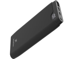 foto van imoshion® Powerbank 10000 mAh - Snellader & batterij LED-display - USB A, USB C & Micro USB - Geschikt voor o.a. Apple iPhone en Samsung - 18 Watt - Zwart