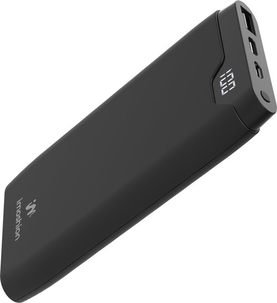 imoshion® Powerbank 10000 mAh - Snellader 18W - Power Delivery - USB C & USB A - Geschikt voor o.a. Apple iPhone en Samsung - Zwart
