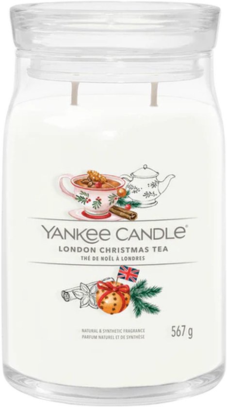 Yankee Candle - London Christmas Tea Large Jar Geurkaars - 90 branduren - twee lonten