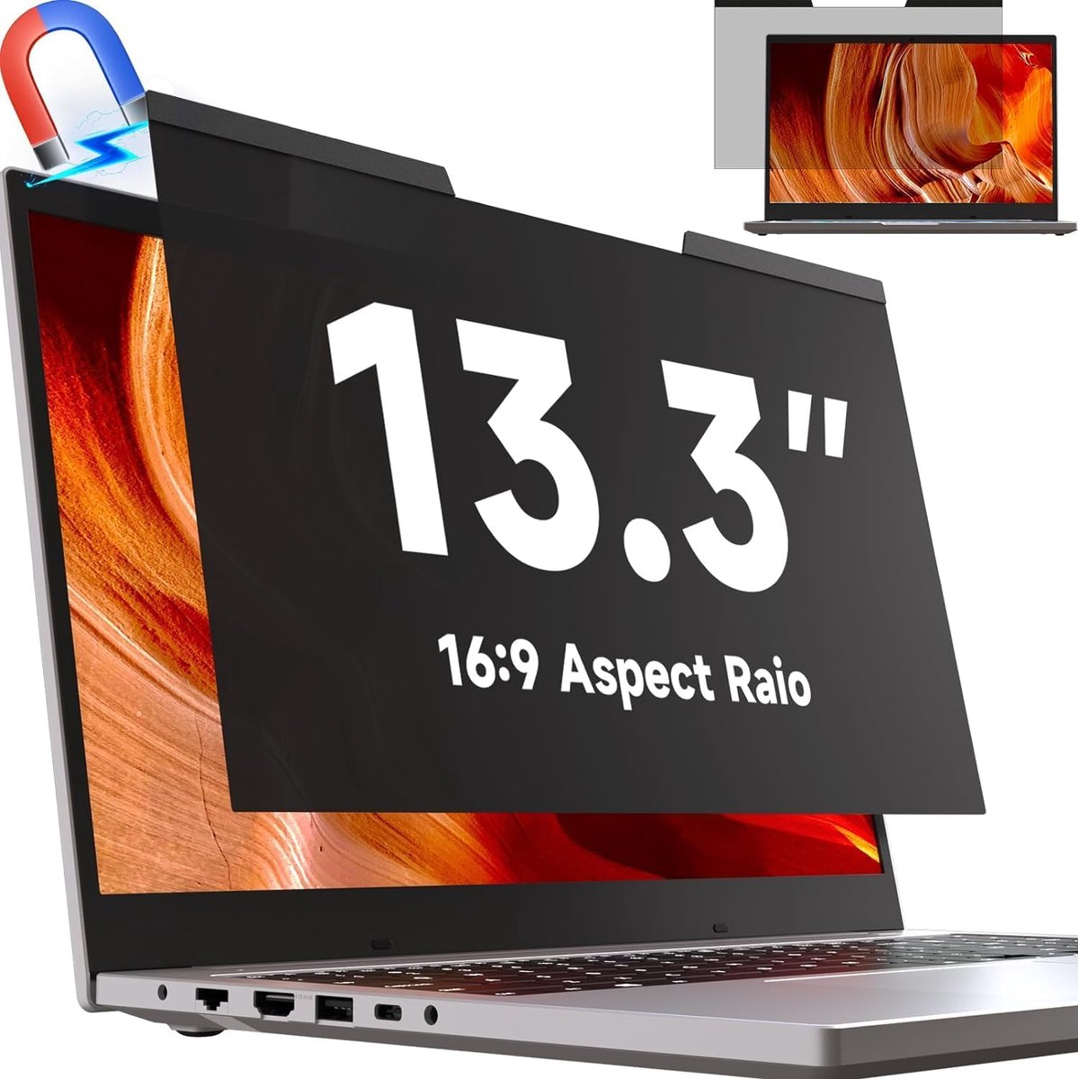 Lexium Privacyscherm laptop - 13.3 inch Privacy scherm laptop - Privacy screenprotector laptop - Screenfilter laptop