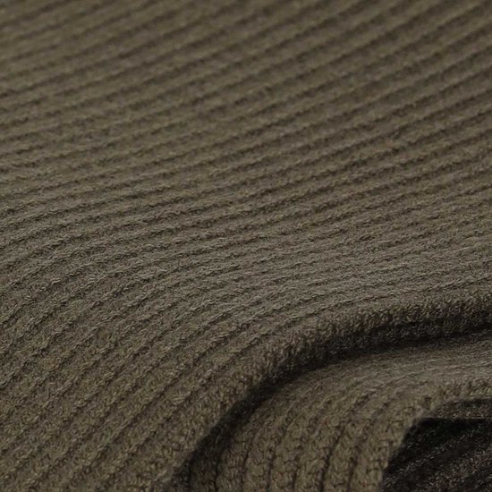 Sarlini - Sjaal heren - Ribbed - Khaki - Effen - One Size