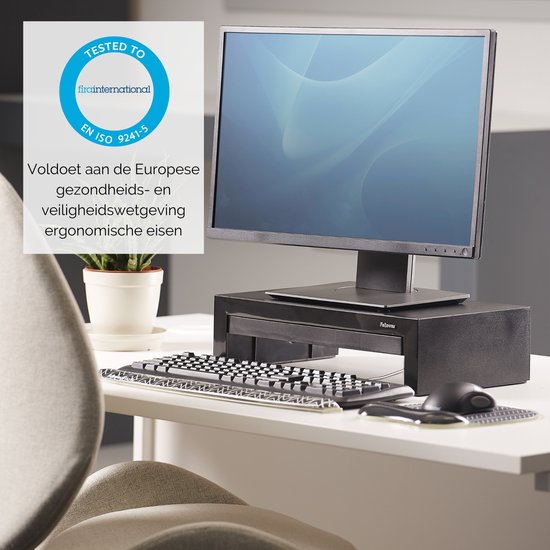Fellowes Standard monitor stand, height adjustable, ergonomic, very stable for all types of monitors up to 21 inches Fellowes Standard monitor stand, height adjustable, ergonomic, very stable for all types of monitors up to 21 inches