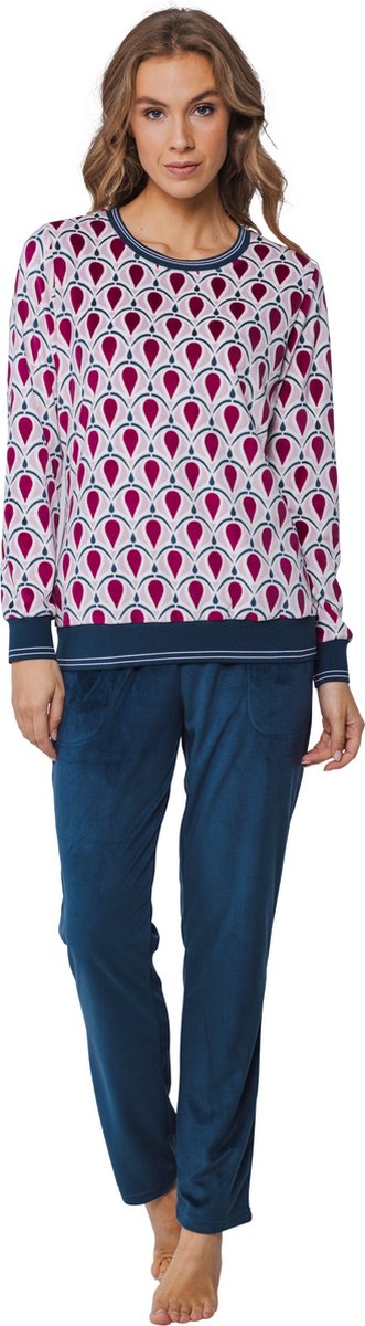 Rebelle warme fleece pyjama dames - Diana - 42 - Fuchsia