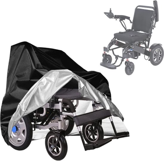 Foto: Rolstoel beschermhoes universeel afdekhoes voor rolstoel premium rolstoelhoes 130 x 115 x 75 cm met trekkoord mobiliteitsscooter beschermhoes regenhoes waterdicht rolstoel zwart