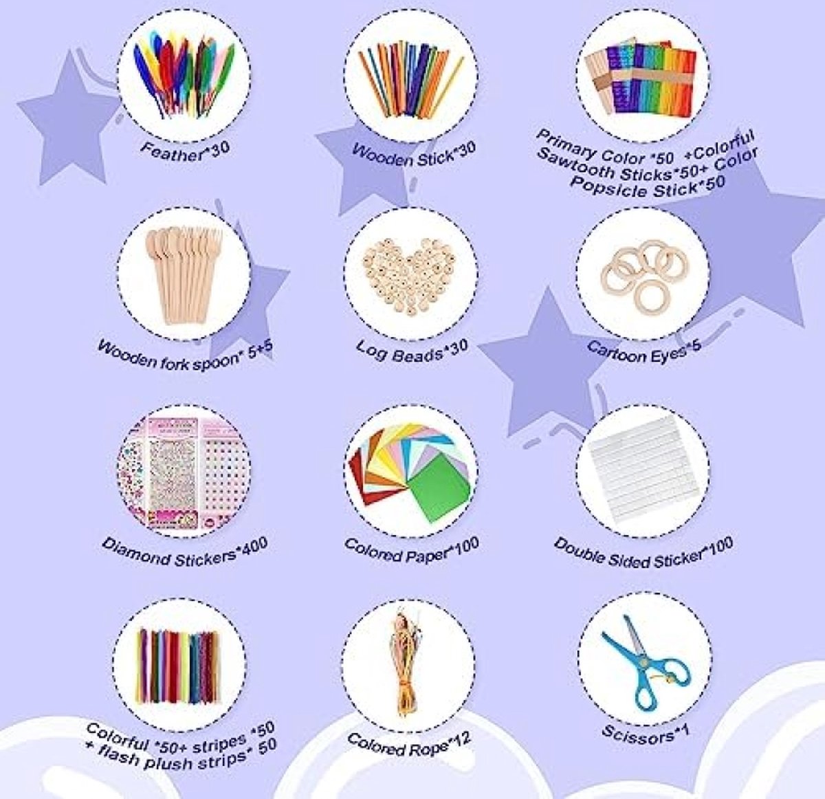 Mallette Créative 1500+ Pièces – Kit Bricolage Enfants 4-8 Ans Avec Perles, Pompons, Yeux, Cure-Pipes, Ciseaux & Nettoyeur