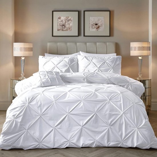 Lovely Casa Alicia HC34820001 dekbedovertrek van katoen, 57 draden, 240 x 220 cm, wit