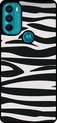 Smartphonica Telefoonhoesje Geschikt voor Motorola Moto G71 5G met zebra opdruk - TPU backcover case zebra design - Zwart Wit geschikt voor Motorola Moto G71 5G