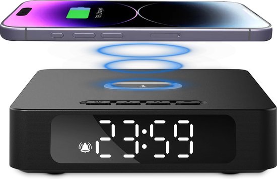 VANAVO® Digitale wekker - digitale klok - digitale wekker slaapkamer - wekker voor kinderen & volwassenen - alarmklok - Type C USB
