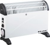Bol.com BRASQ - Elektrische Convectorkachel - Verstelbare Thermostaat - Timer - 750/1250-2000 watt - Verwarming - Wit aanbieding