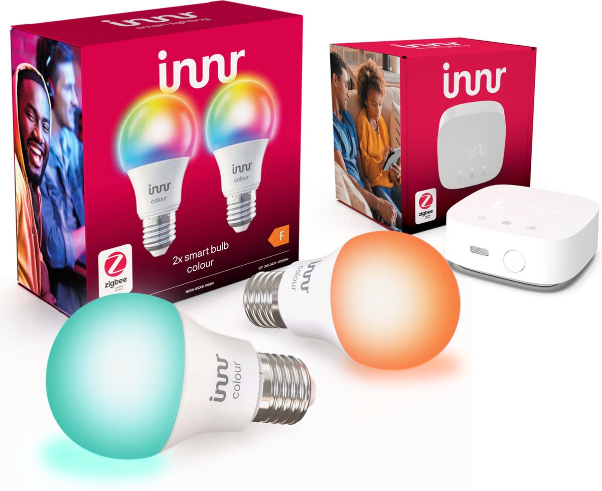 Innr smart LED lamp, E27, Zigbee, warm tot koel wit licht, werkt met Philips Hue*, Echo (4th Gen.), Voice Control met Alexa, Hey Google (bridge vereist), 2200K-5000K, dimbaar, 2-Pack