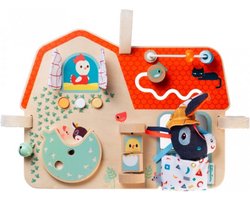 Lilliputiens - Activiteitenpaneel Boerderij - Dit Houten Activiteitenpaneel Kan Eenvoudig Aan De Babybox Worden Bevestigd Met Het Klittenband - Dit Paneel Is Gemaakt Van Beukenhout - Geschikt Vanaf 9 Maanden